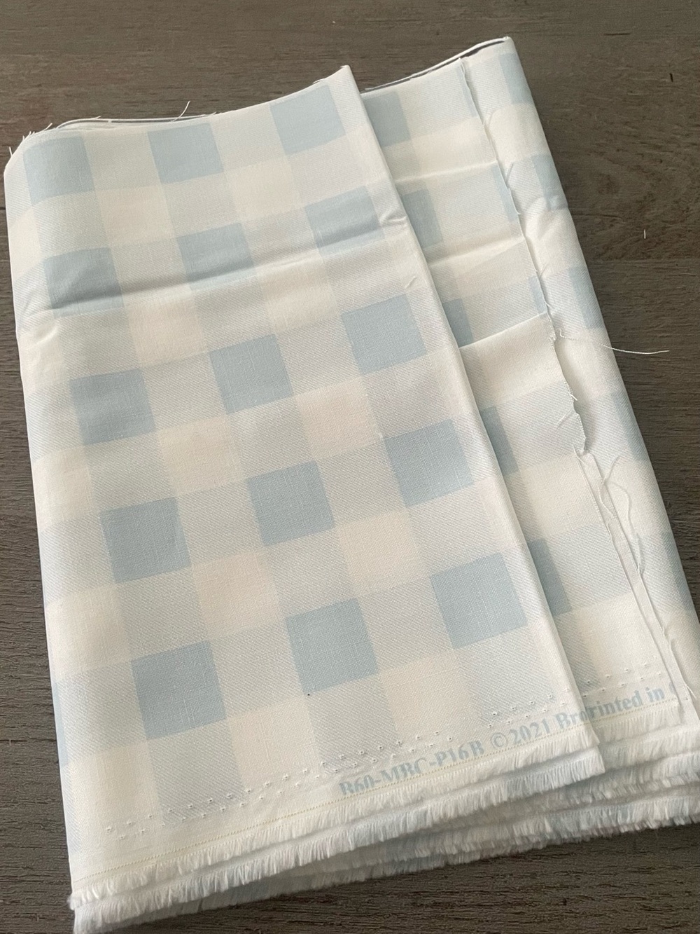 Baby Blue Gingham Scrap Fabric